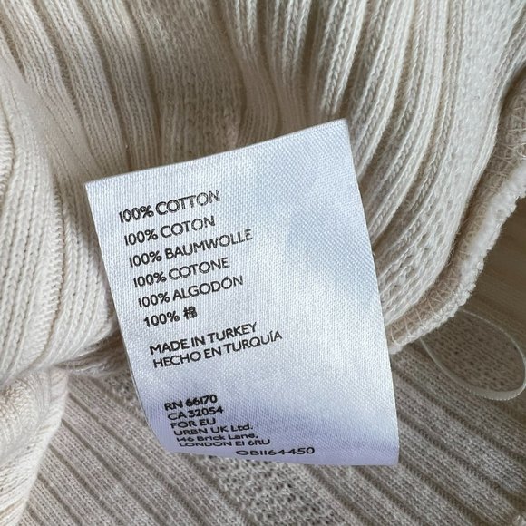 ANTHROPOLOGIE Robin Y2K Classic Casual Ribbed Knit Tank Top Cream Size XLP - Picture 7 of 11